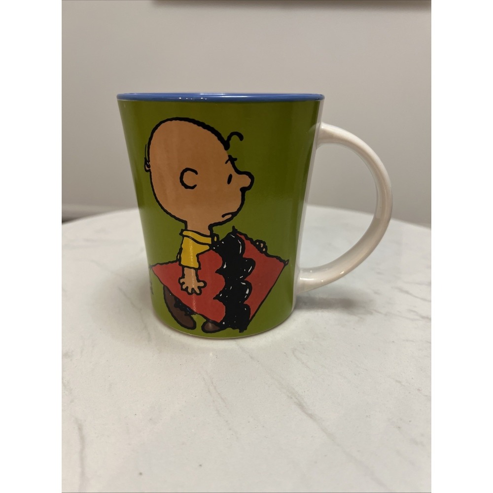 Peanuts Charlie Brown Snoopy Kite Mug Green Gibson Coffee‎ Cup 12 oz